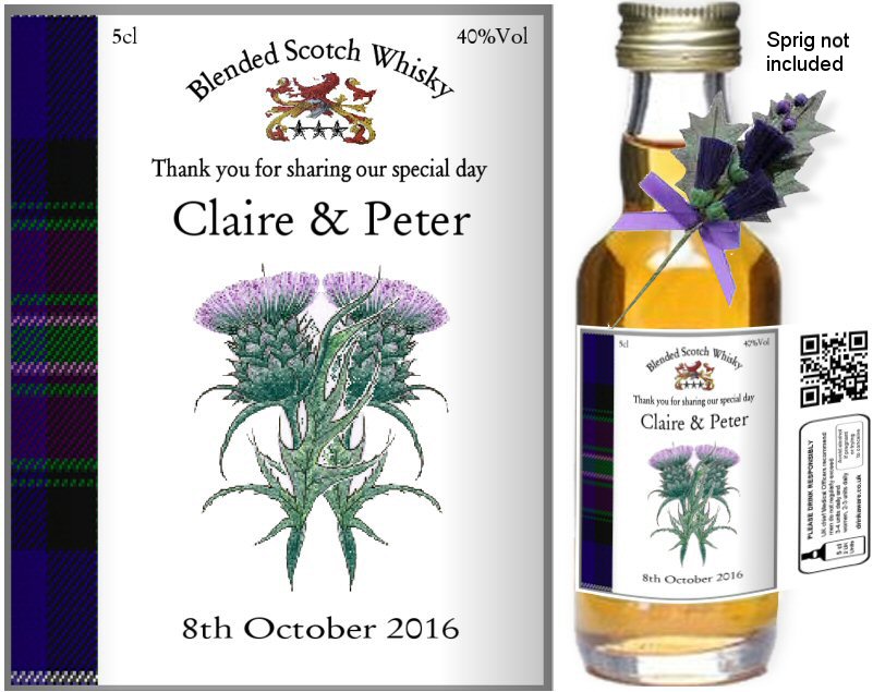 Personalised Alcohol Miniatures | Wedding Favour Label 14 - Click Image to Close
